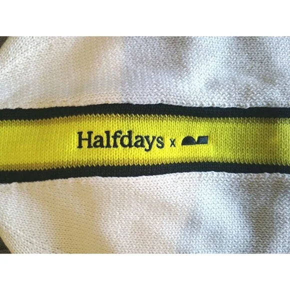 Halfdays x Matek Mot Mot Balaclava Oatmilk Yellow Black Stripe Knit Face Hat - Picture 3 of 8
